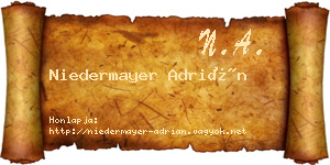 Niedermayer Adrián névjegykártya