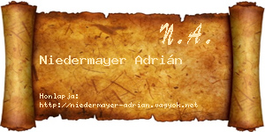 Niedermayer Adrián névjegykártya